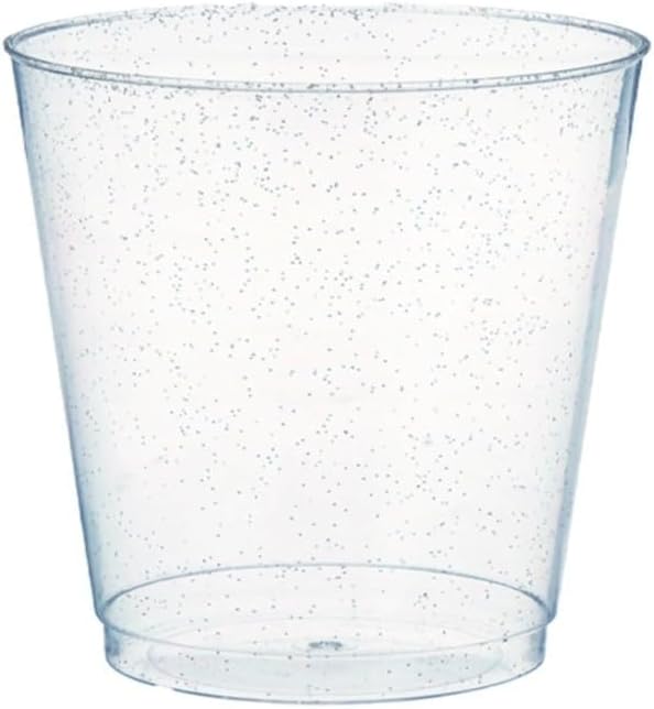 Premium Plastic Shot Cups 1.5oz (45ml) – Mini Party Cups for Drinks, Desserts & Tastings – Pack of 60 (Silver)