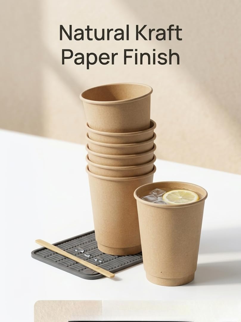 Sunny Kraft Paper Cups 7oz – Pack of 150 | Disposable Coffee Cups