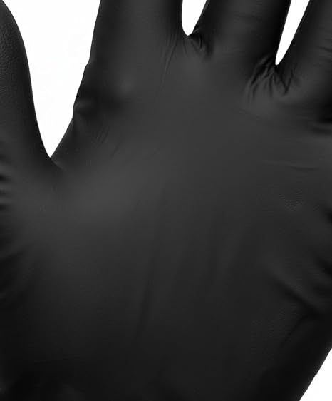 Sunny Disposable Vinyl Gloves – Black, Powder Free, Pack of 100