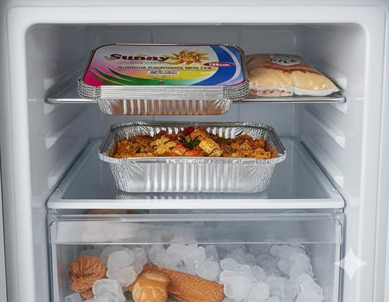 Sunny Aluminium Food Containers with Lids – 1200ml Pack of 10
