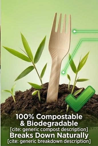 Sunny Bamboo Wooden Forks – 100% Biodegradable, Pack of 25
