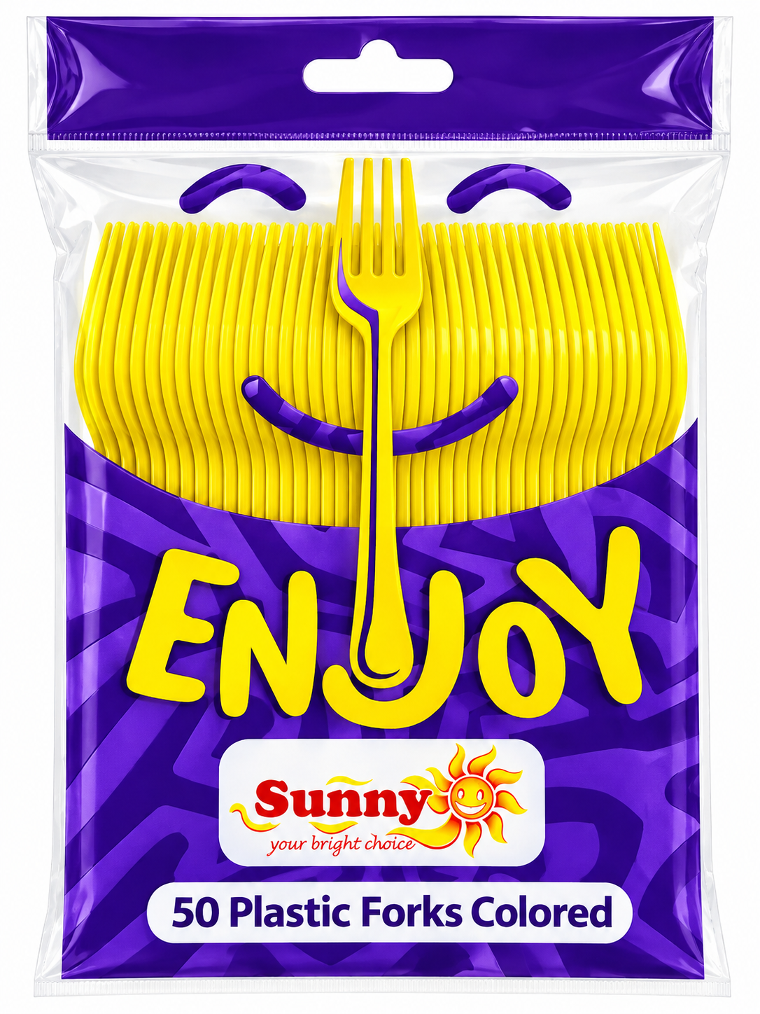 Sunny Enjoy Low Duty Coloured Plastic Forks