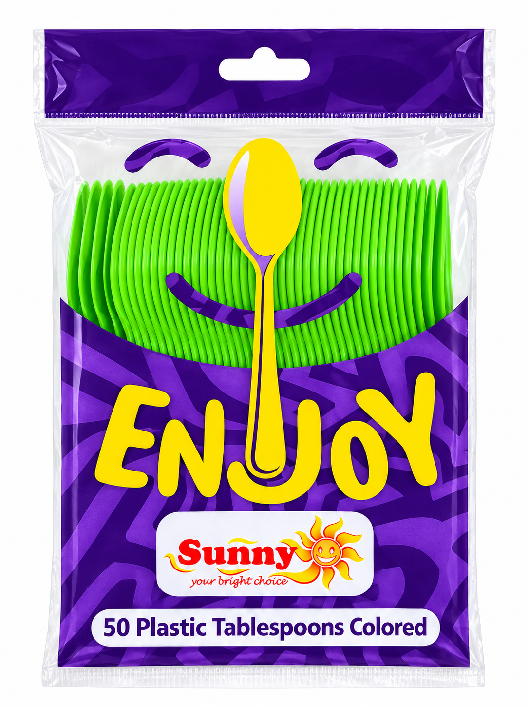 Sunny Enjoy Low Duty Coloured Plastic Table Spoons