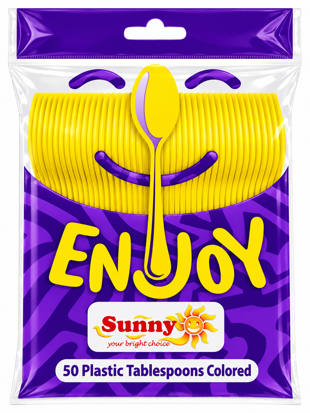 Sunny Enjoy Low Duty Coloured Plastic Table Spoons