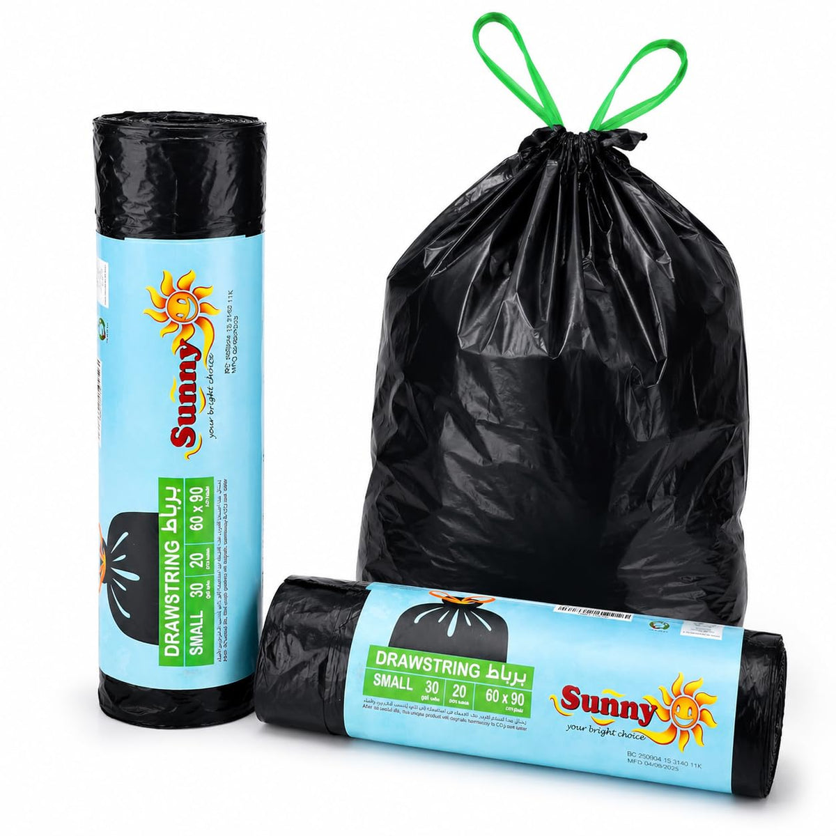 Sunny Drawstring Garbage Bags,Pack of 20