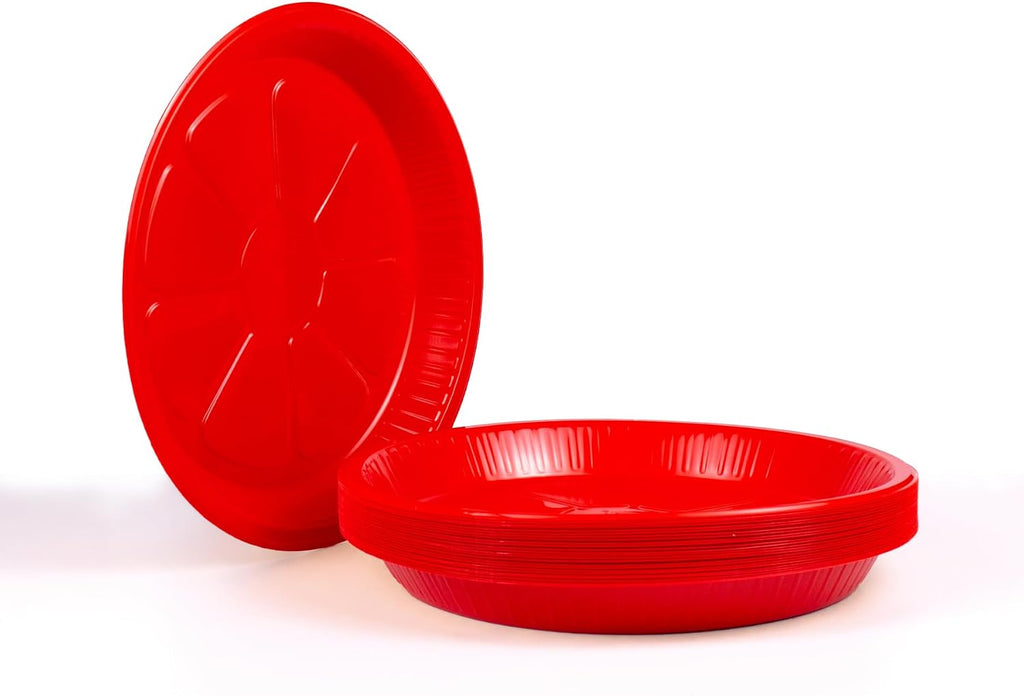 Sunny 10-Inch Colored Plastic Plates – Pack of 25, Round Dinner Plates