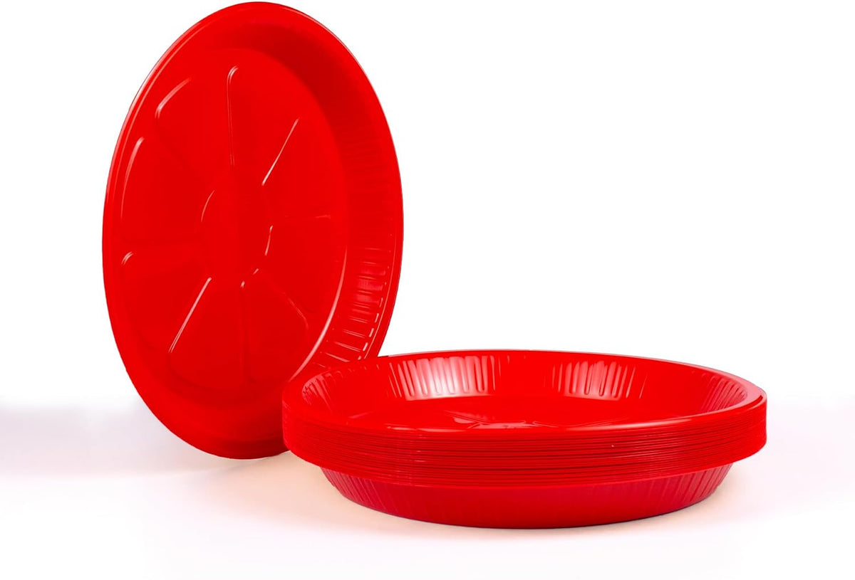 Sunny 10-Inch Colored Plastic Plates – Pack of 25, Round Dinner Plates