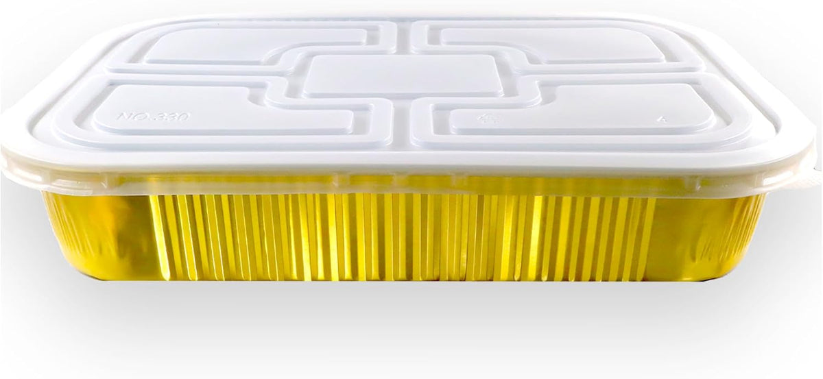 Sunny Aluminium Rectangular Foil Container with Lid – 930ml Gold