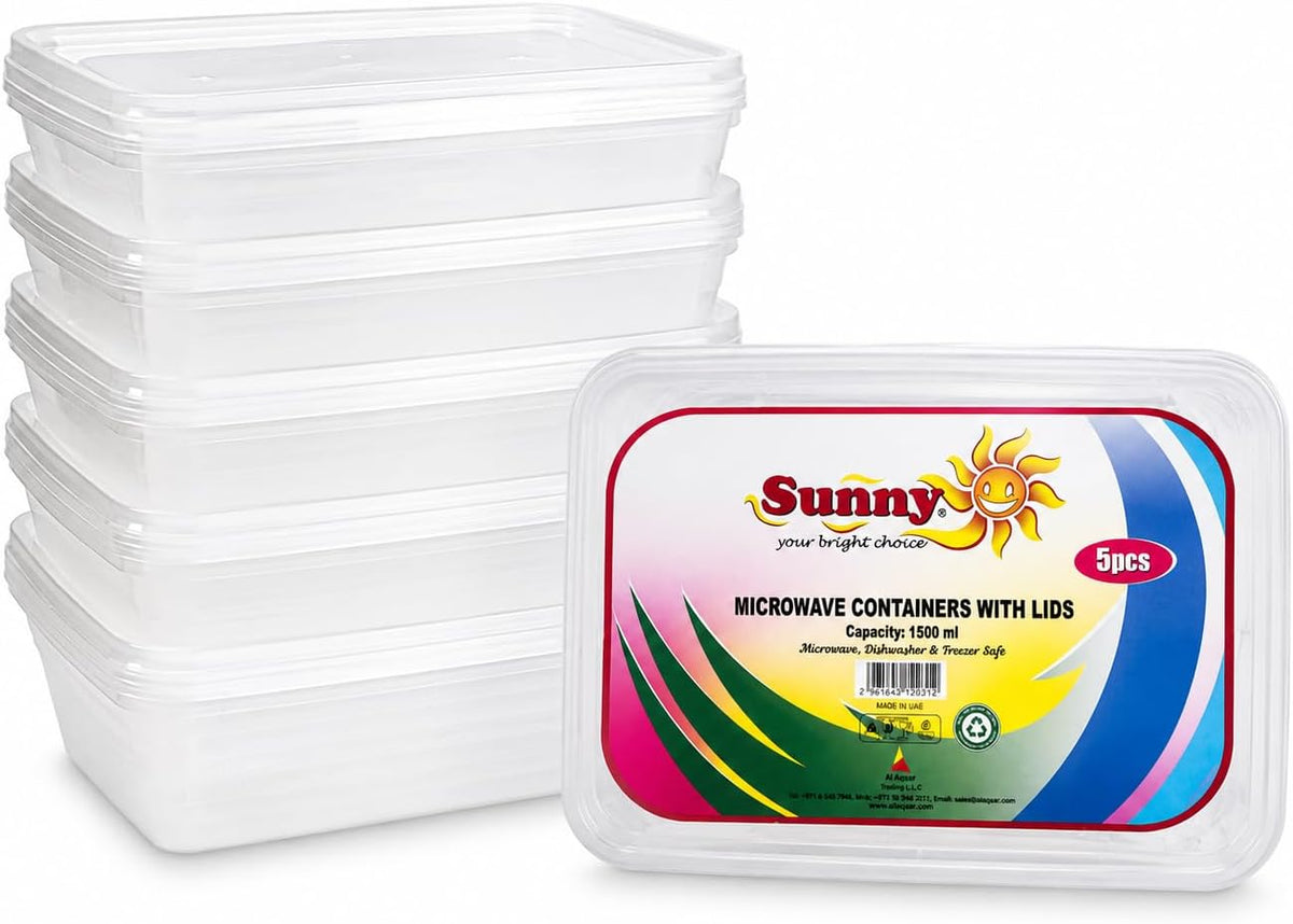 Sunny Microwave Food Storage Containers with Lids – Reusable, BPA-Free