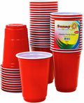 Plastic Party Cups Red 16oz, 50 Pieces - Red Plastic Cups Sturdy Red Plastic Party Cups Birthday Party Cups for All Occasions, 475ml Cups - 50 Cups