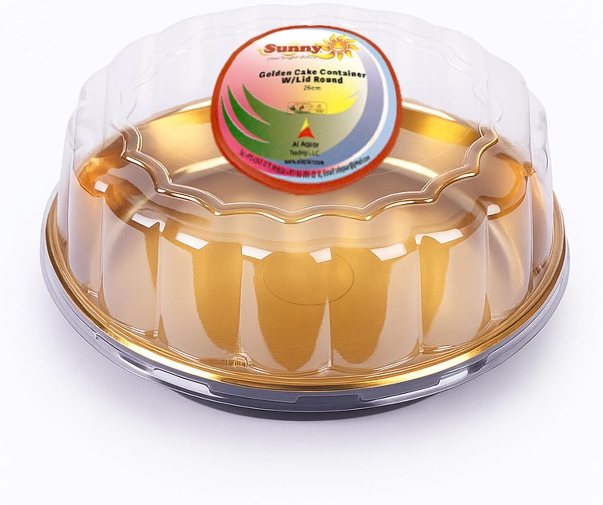 Sunny Round Cake Container with Lid : 4-Pieces