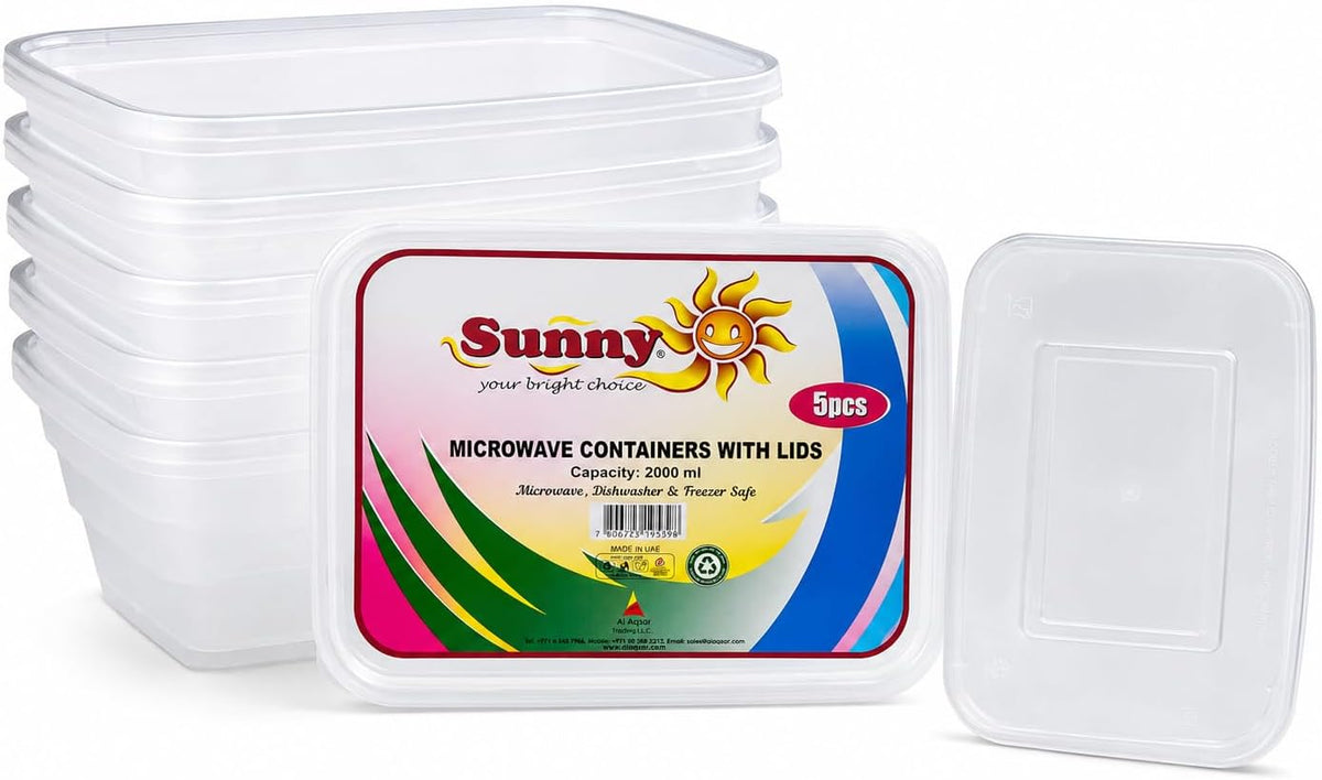 Sunny Microwave Food Storage Containers with Lids – Reusable, BPA-Free