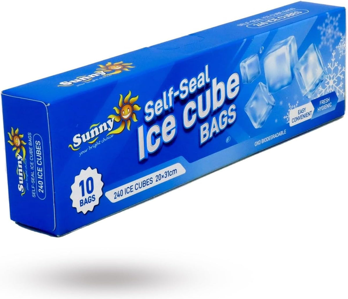 Sunny Self-Seal Ice Cube Bags - 10 Pieces (240 Ice Cubes)