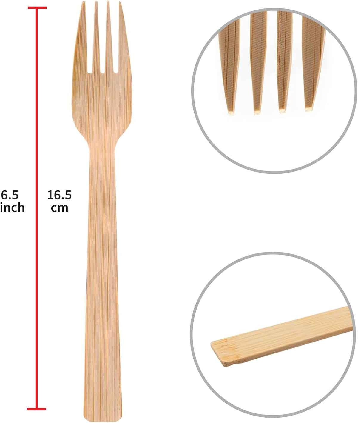 Sunny Bamboo Wooden Forks – 100% Biodegradable, Pack of 25