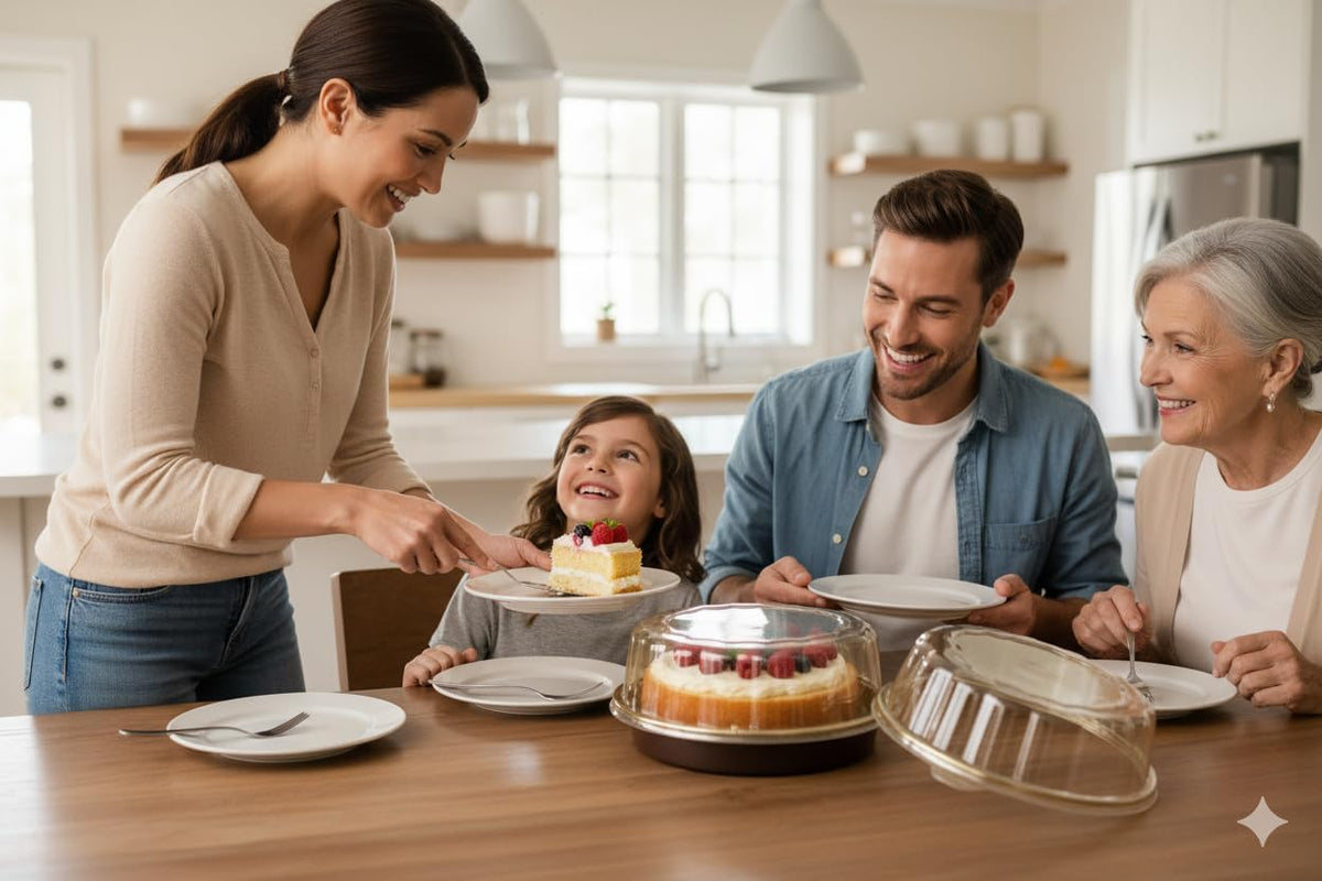 Sunny Round Cake Container with Lid : 4-Pieces