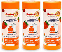 Sunny Strawberry Scented Garbage Bags – 10 Gallon, Pack of 3 (90 Bags)