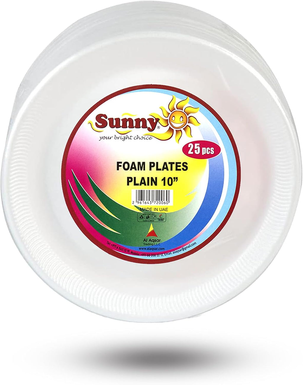 Sunny Foam Plates Round