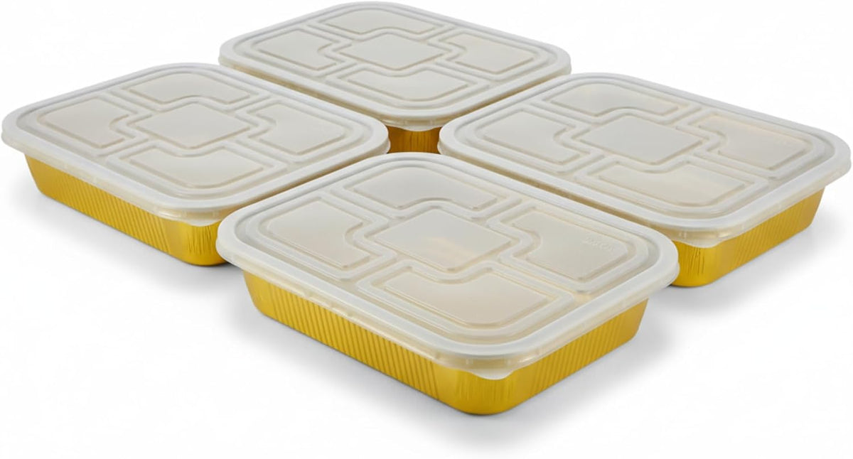 Sunny Aluminium Rectangular Foil Container with Lid – 930ml Gold