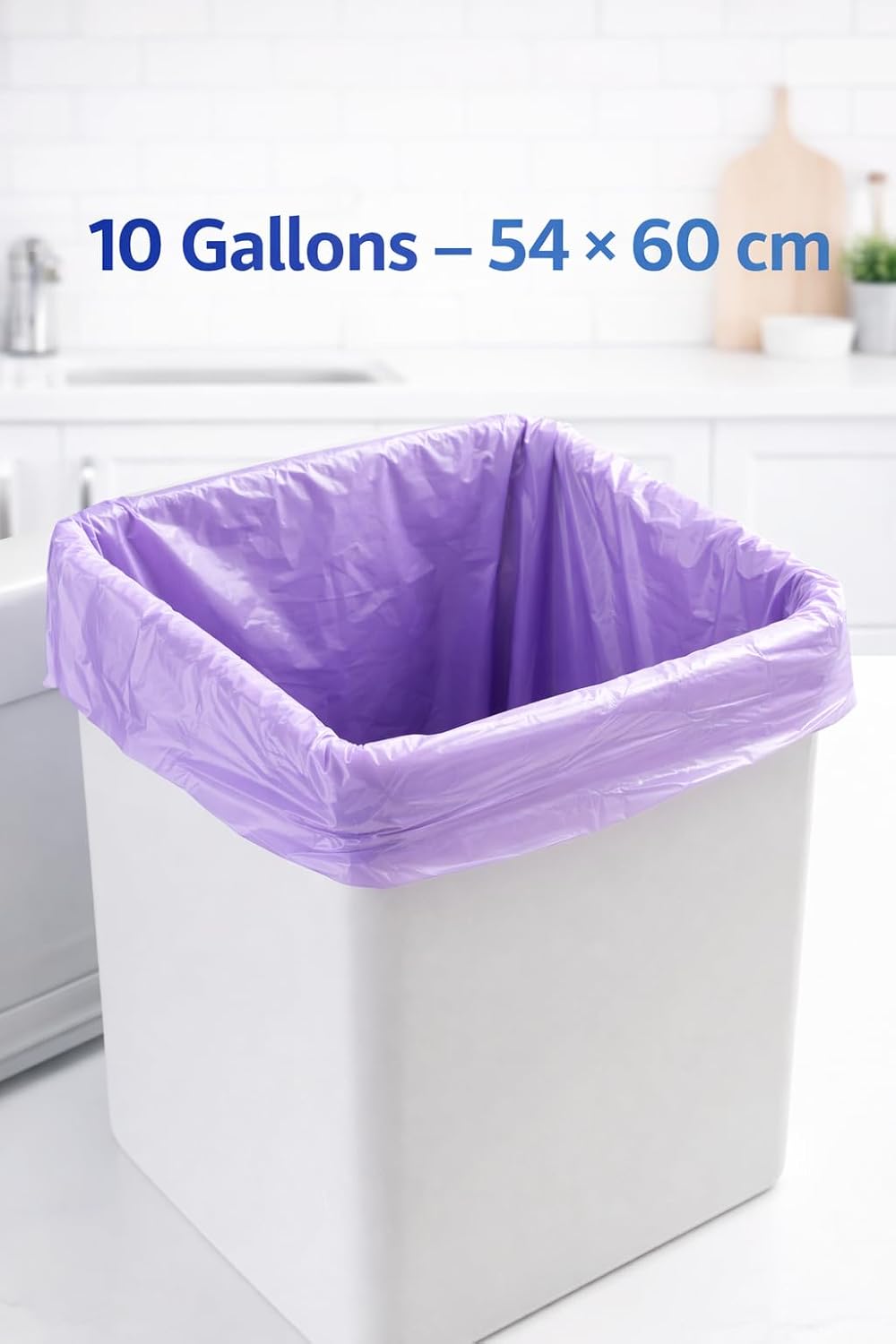 Sunny Lavender Scented Garbage Bags – 10 Gallons, 3 Rolls (90 Bags)