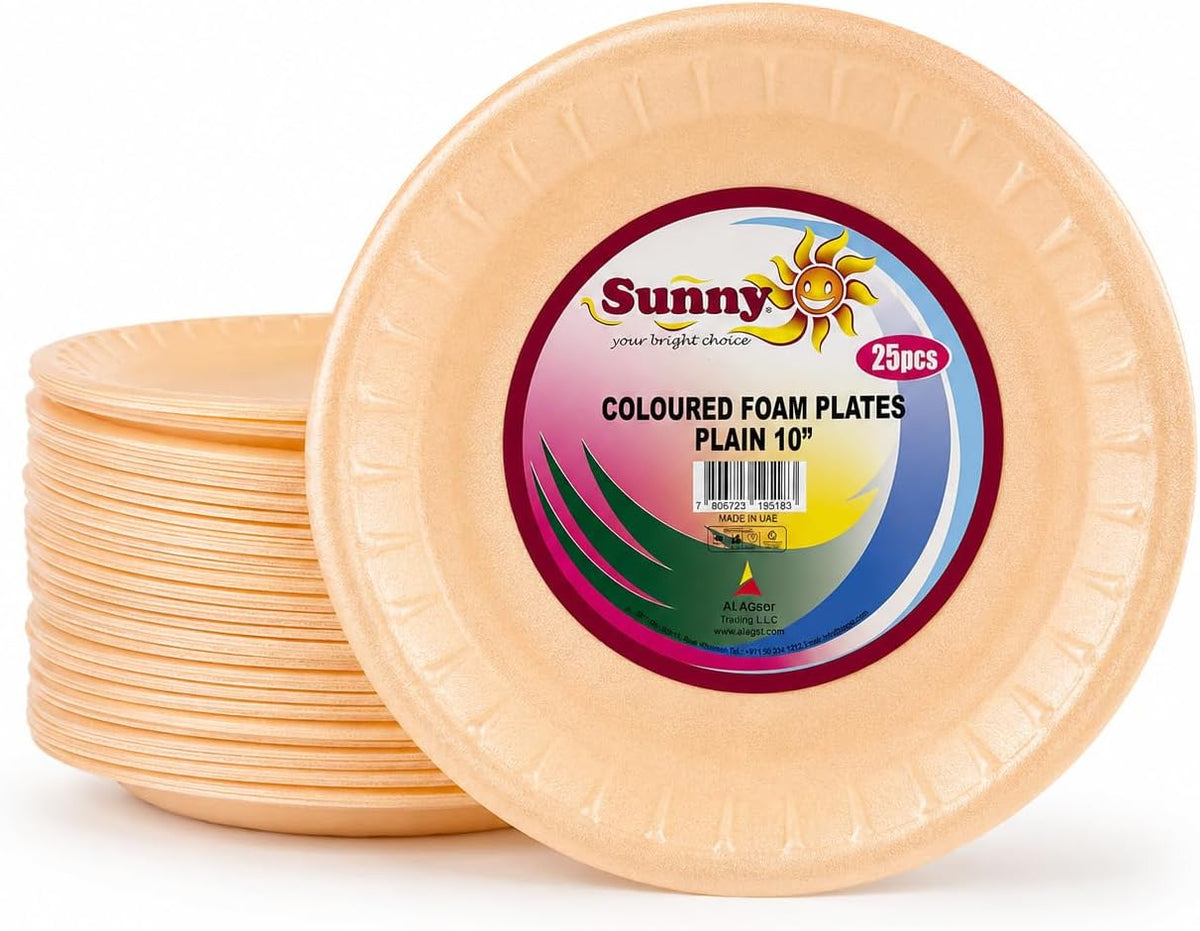 Sunny Foam Plates Round