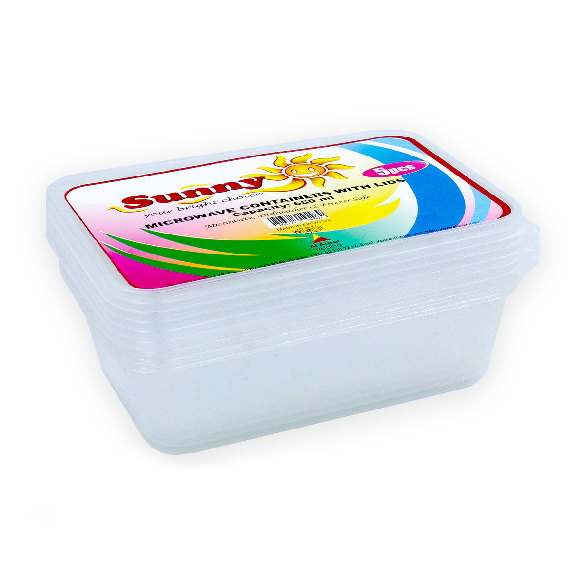 Sunny Microwave Food Storage Containers with Lids – Reusable, BPA-Free
