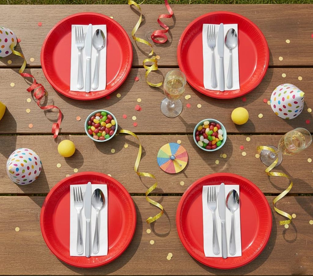 Sunny 10-Inch Colored Plastic Plates – Pack of 25, Round Dinner Plates