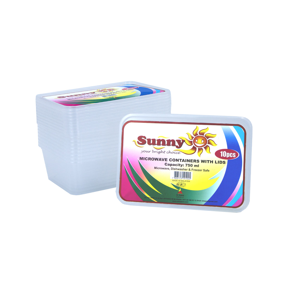 Sunny Microwave Food Storage Containers with Lids – Reusable, BPA-Free