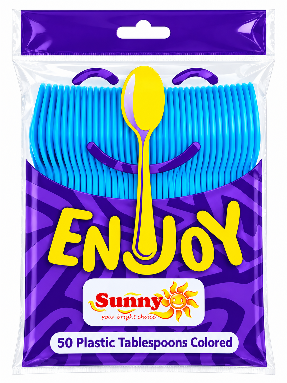 Sunny Enjoy Low Duty Coloured Plastic Table Spoons