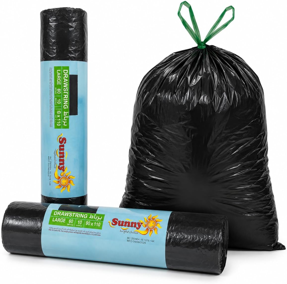 Sunny Drawstring Garbage Bags,Pack of 20