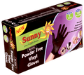 Sunny Disposable Vinyl Gloves – Black, Powder Free, Pack of 100