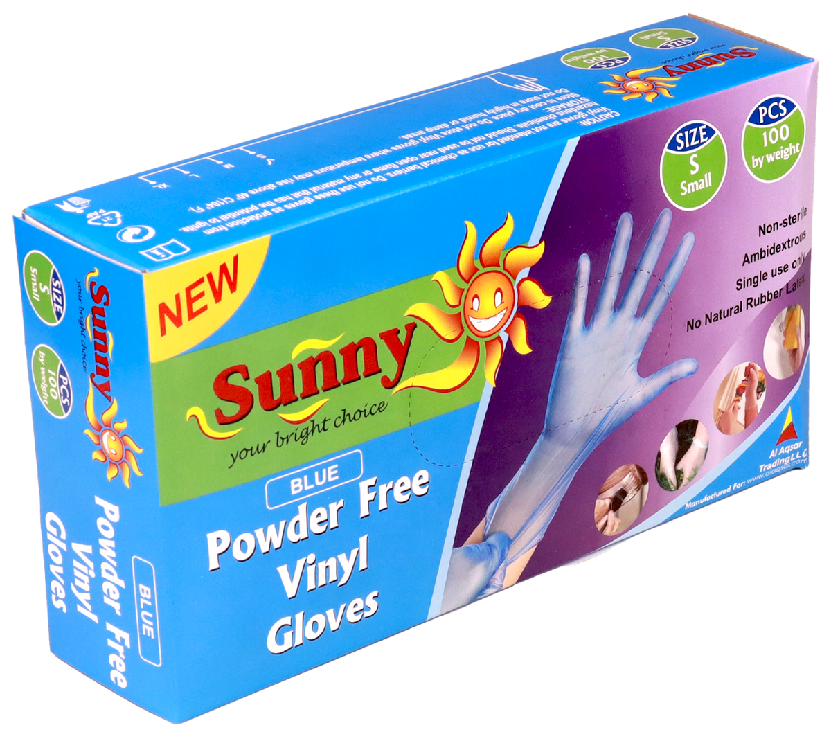 Sunny Disposable Vinyl Gloves – Black, Powder Free, Pack of 100