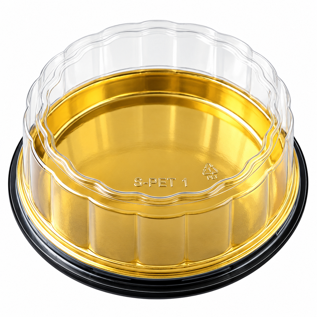 Sunny Round Cake Container with Lid : 4-Pieces
