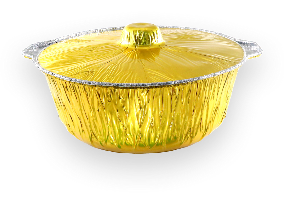 Aluminium Gold Foil Pot with Lids