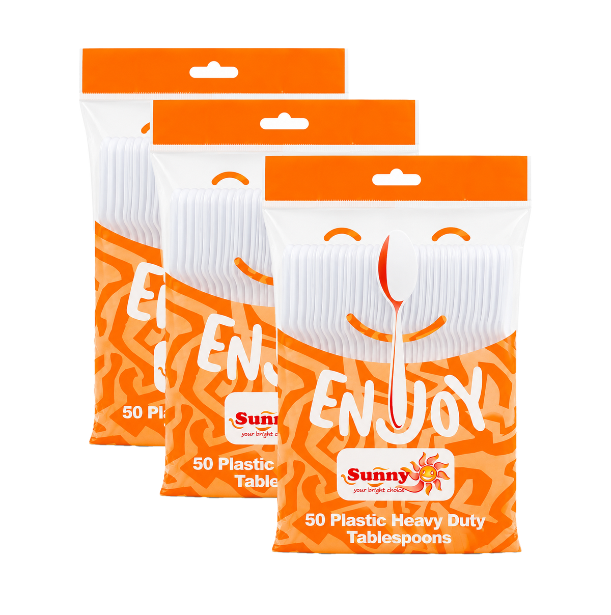 Sunny Enjoy Heavy Duty Plastic Tablespoons
