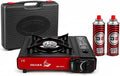 Portable Gas Stove Single Burner with Carrying Case & 2 Butane Canisters