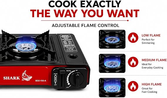 Portable Gas Stove Single Burner with Carrying Case & 2 Butane Canisters