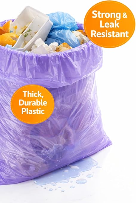 Premium Lavender Scented Trash Bags 90 PCS, 5 Gallon Garbage Bags, Heavy Duty Leak Proof Kitchen Bin Liners for Home & Office (46x52 cm) – Sunny
