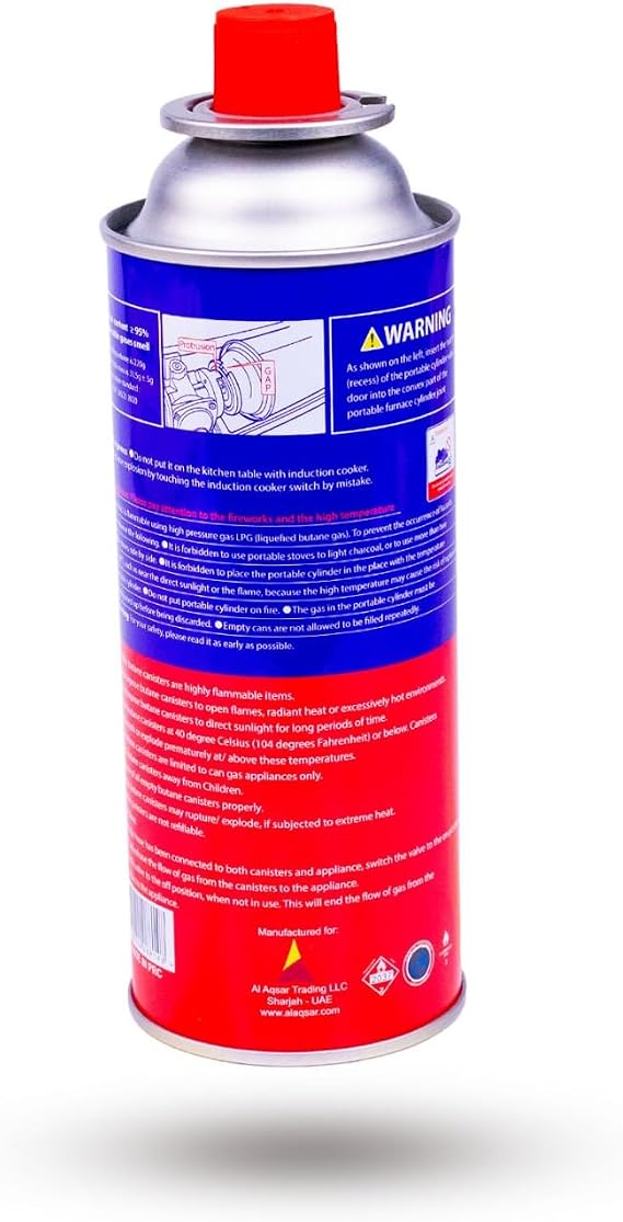 Sunny 4 Pack Portable Butane Gas Cylinder 220g, 400ml – Fuel for Camping Stoves & Outdoor Cooking