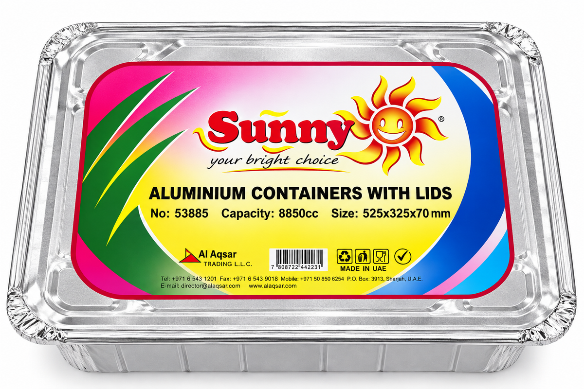 Sunny Aluminium Containers with Lids 8850cc 525x325x70 mm