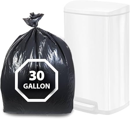 Sunny Black Garbage Bags 30 Gallon [Pack of 40, 2 Rolls] - Heavy Duty Large Trash Bags for Kitchen & Office - 100% Leak-Proof, Tear-Resistant - Eco-Friendly OXO-Biodegradable Bin Liners (60 x 90 cm)