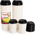 Sunny Paper Cups with Sip Lid 12 oz (360 ml) – White, Pack of 25
