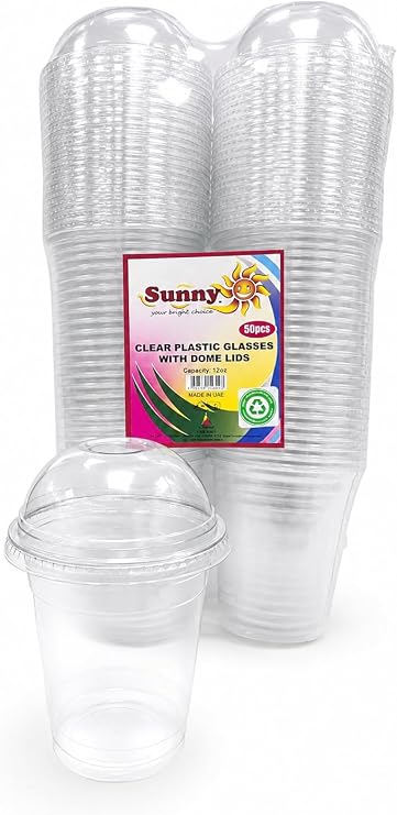 Sunny Clear Plastic Cups with Dome Lids
