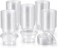 Sunny Clear Plastic Soufflé Cups with Lids | Reusable & Recyclable Portion Cups for Sauces, Dips, Condiments, Samples & Food Storage | Pack of 100