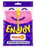 Sunny Enjoy Low Duty Coloured Plastic Forks