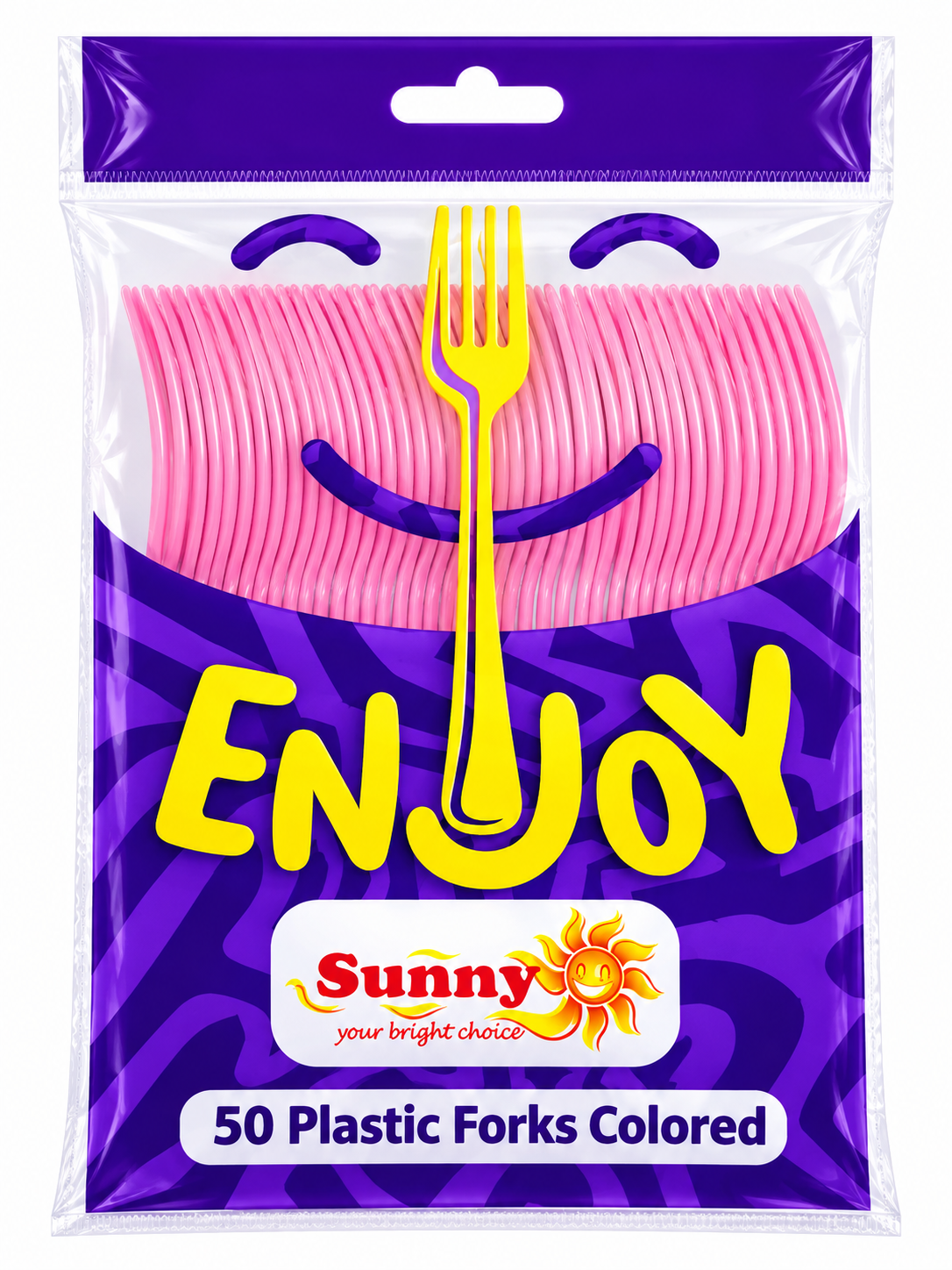 Sunny Enjoy Low Duty Coloured Plastic Forks