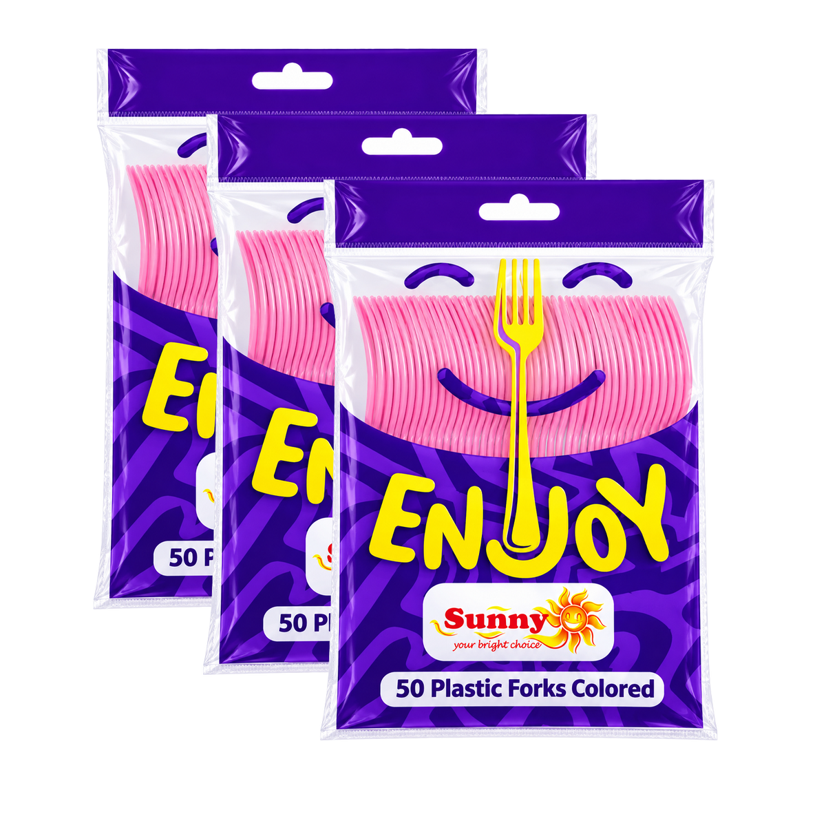 Sunny Enjoy Low Duty Coloured Plastic Table Spoons
