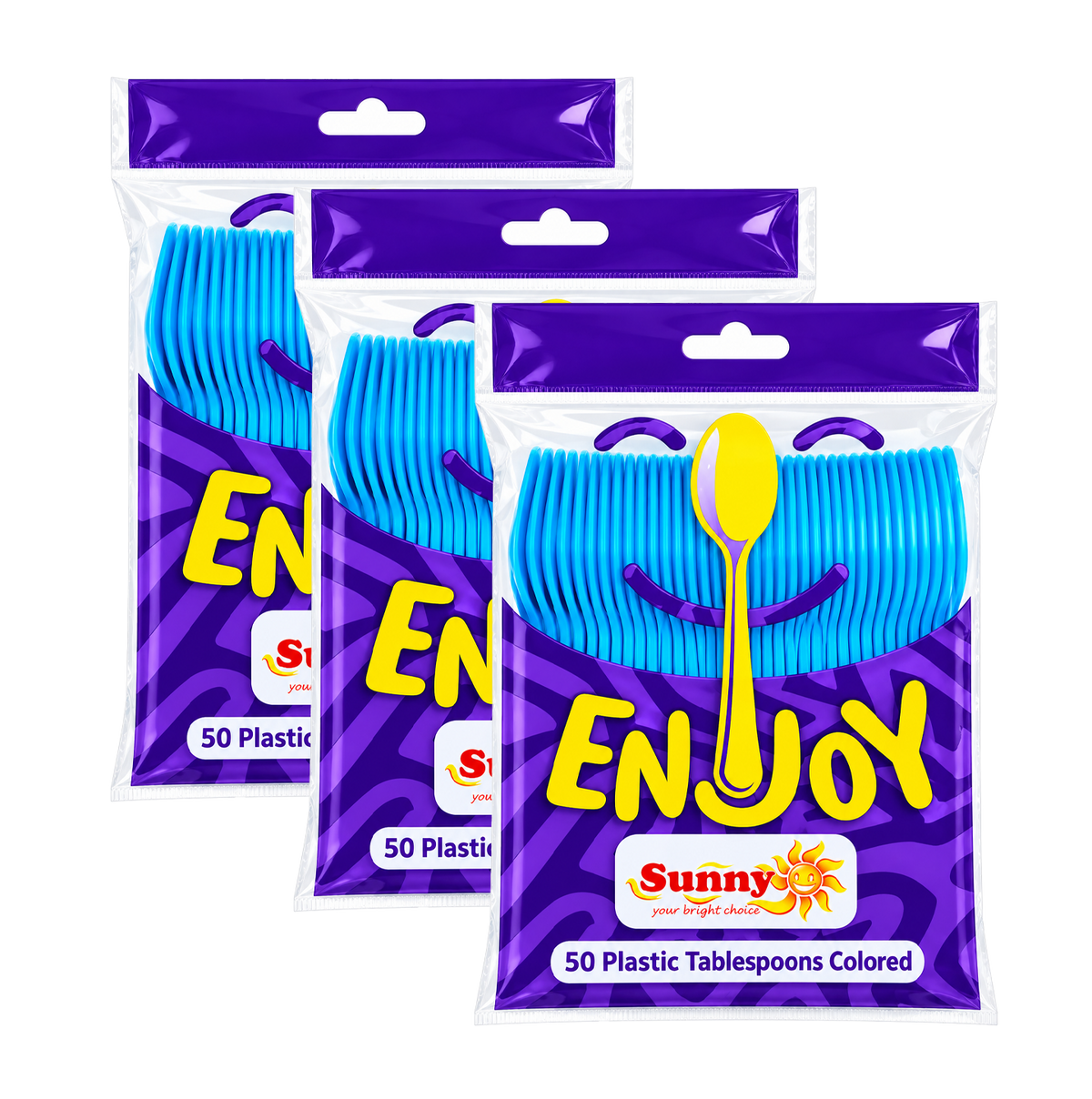 Sunny Enjoy Low Duty Coloured Plastic Table Spoons