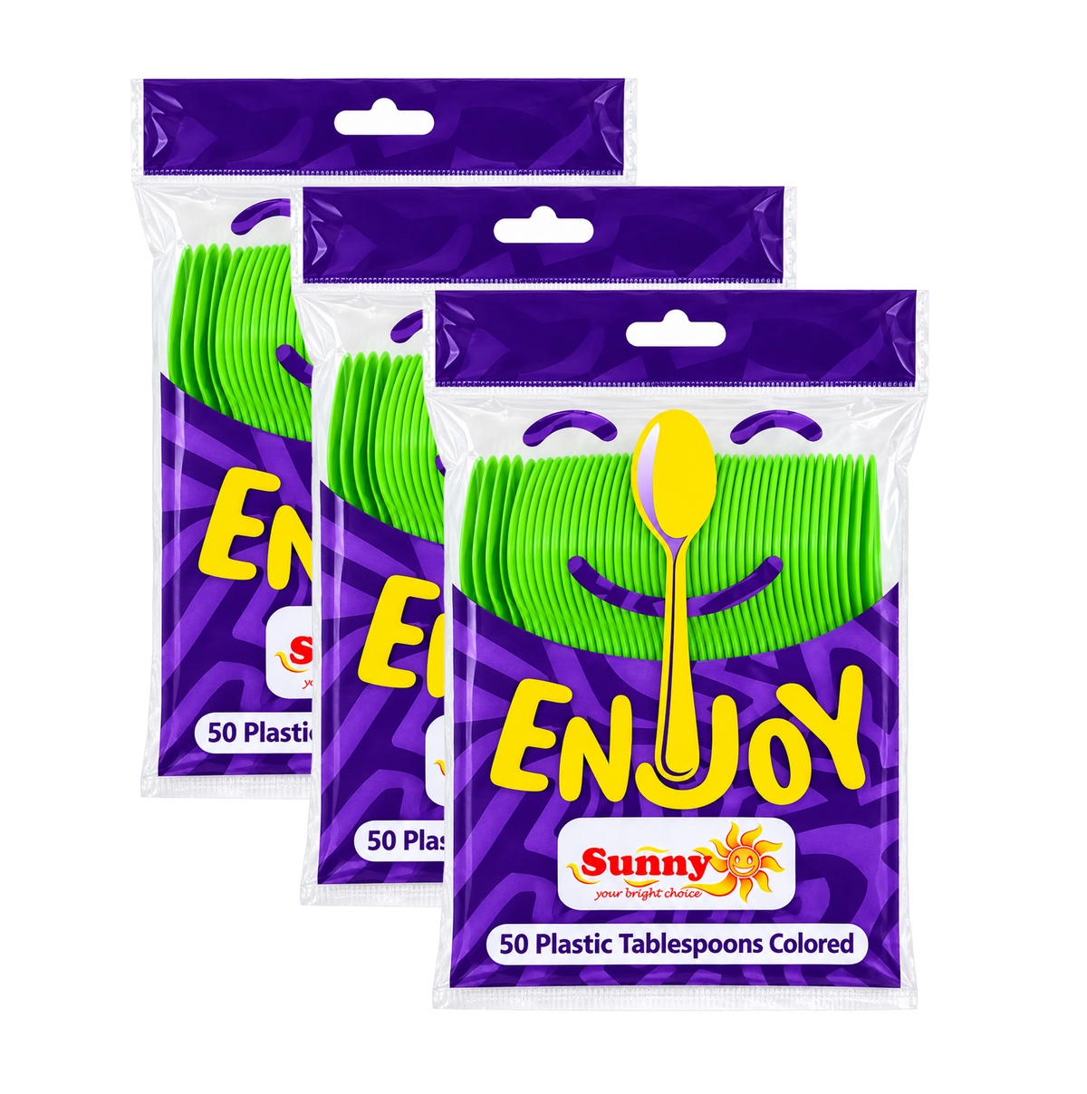 Sunny Enjoy Low Duty Coloured Plastic Table Spoons
