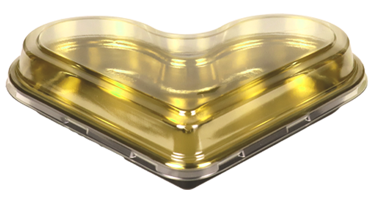Sunny Golden Heart Cake Container with Lid : Pack of 4