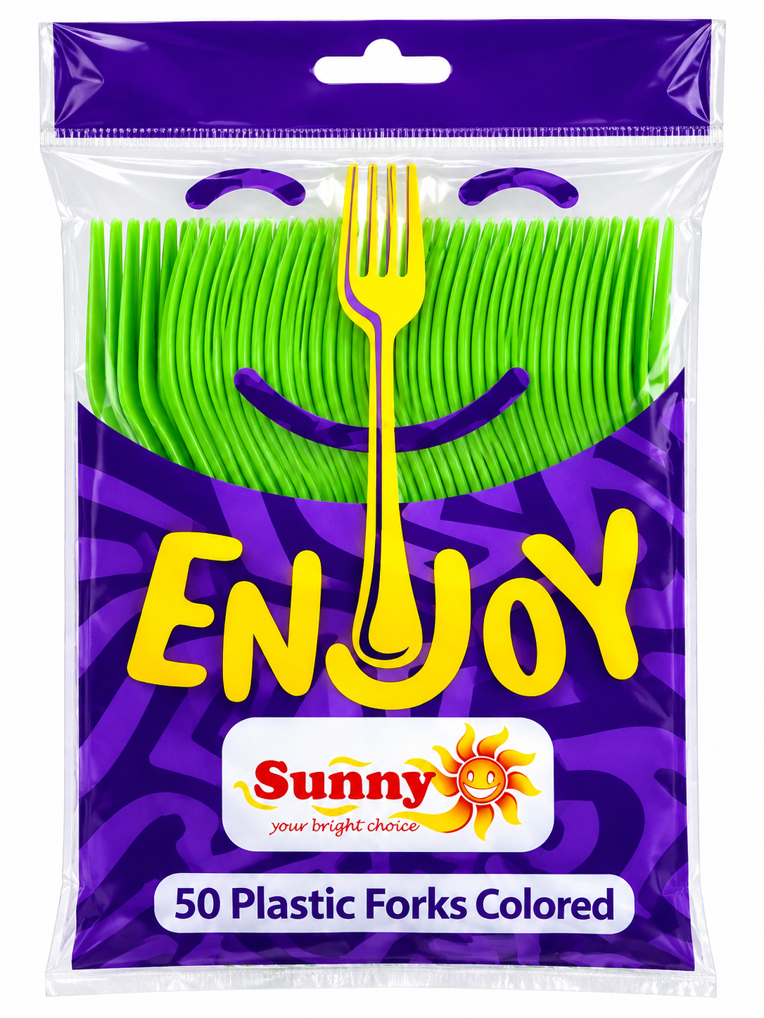Sunny Enjoy Low Duty Coloured Plastic Forks